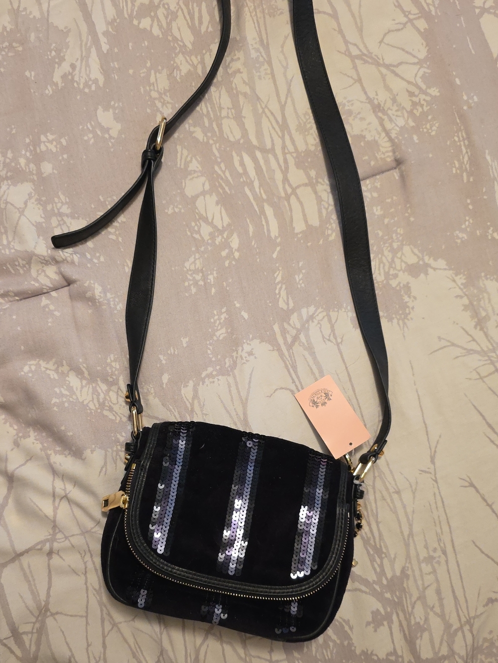 VINTAGE 2012, Women’s Black Sequined Crossbody Bag by JUICY